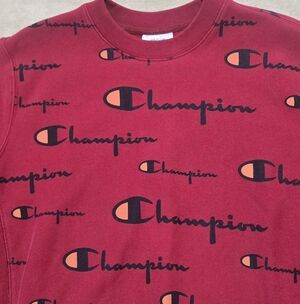 Champion Reverse Weave Burgundy Crewneck Sweatshirt Mens Size Medium AOP Sports